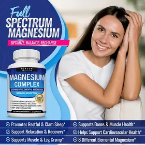 Toplux 8-in-1 Magnesium Complex Supplement, 1000mg Healthcare Mineral with Optimized Absorption Support for Daily Wellness
