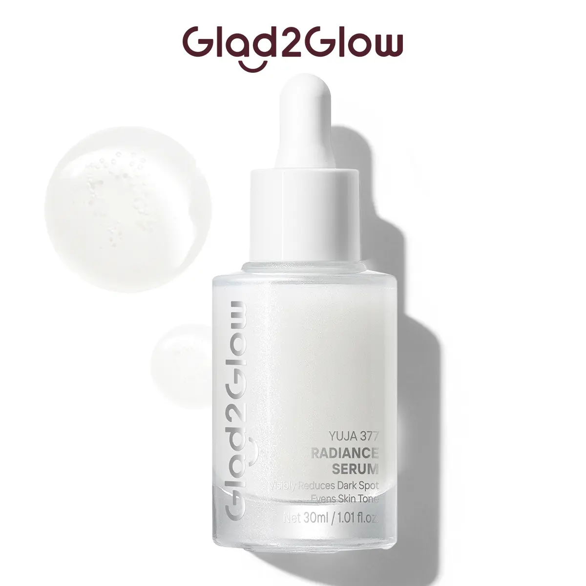 Glad2Glow Yuja 377 Dark Spot Serum - Symwhite 377, Yuja, Gentle Lightweight Formula for Acne, Free Radical Defense, Hyperpigmentation, Brightening Skin Routine, All Day Glow & Dull Skin Correction