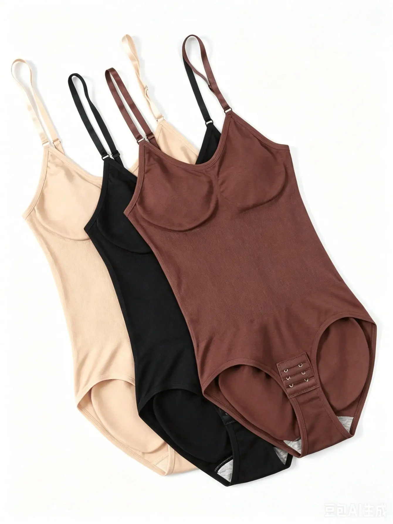 Women's Seamless Bodysuit Shapewear (3-Pcs), High Elastic Soft Thin Fabric, Tummy Control, Butt Lifting, for Daily Casual & Sports Wear