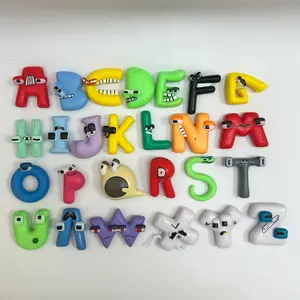 Cartoon 26 Alphabet Creative Handmade Model Collectible PVC Figure Display Gift, Unisex PVC Material, No Battery Required, Batch Number 20240918