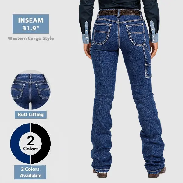 Flamingals Wash Mid Rise Bootcut Carpenter Jeans Womenswear Western Chic Flamingals Wash Mid Rise Bootcut Carpenter Jeans Womenswear Western Chic