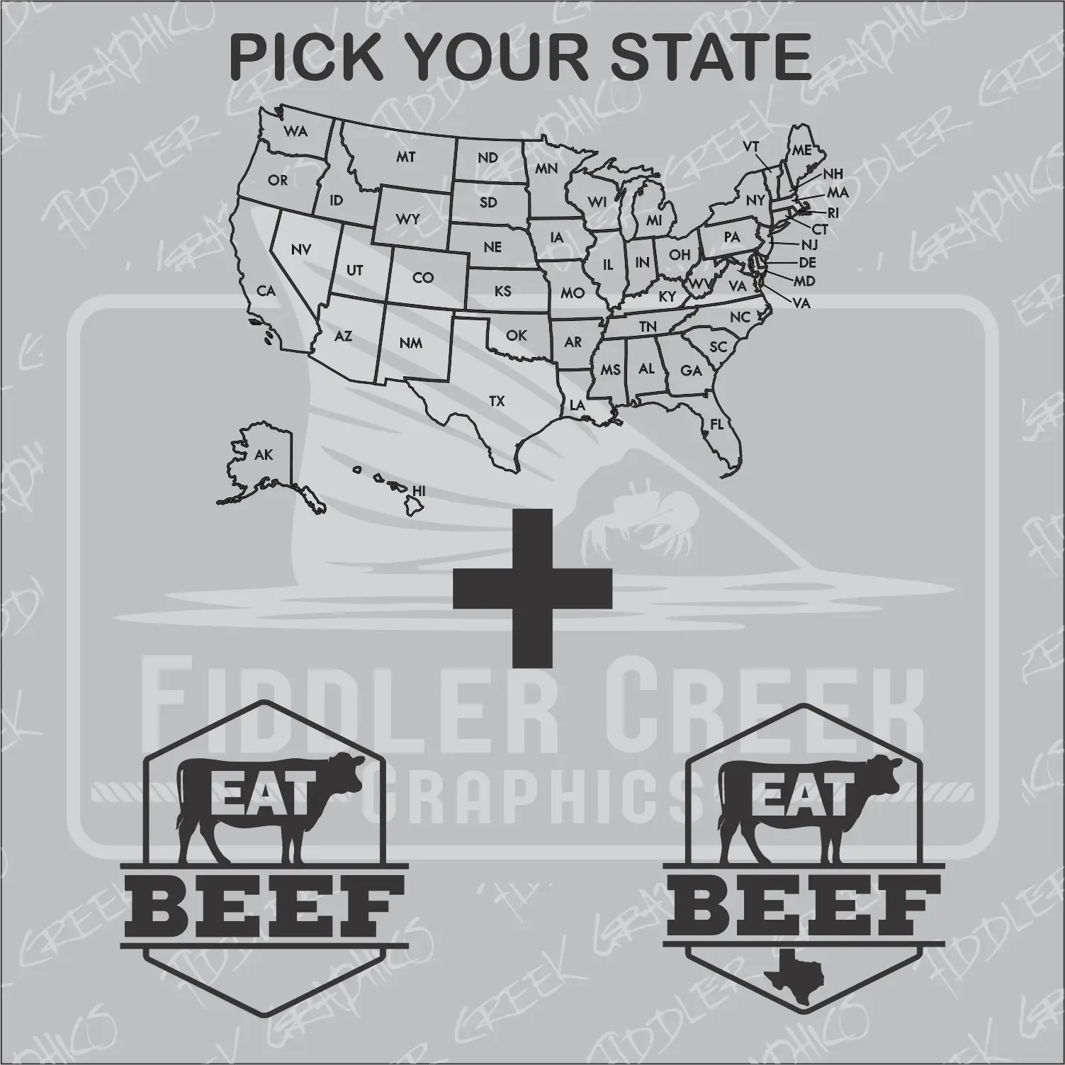 State Eat Beef Decals Available In ANY State