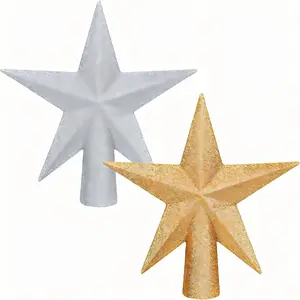 Christmas Ornaments,Shiny Star xmas Tree Topper plastic Decoration, Christmas Decorations ,for Indoor ＆ Outdoor Party Holiday Christmas tree decor