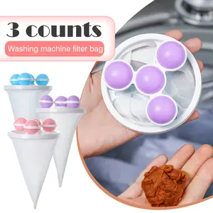 3 Counts Washing Machine Filter Bag, Protects Washing Machine from Clogs，Random Color Assortment