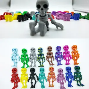 20pcs Skull Decorations, 3D Printed Jointed Skulls and Animal Ornaments, Halloween Desk Decor, Christmas Gifts, Festival Presents