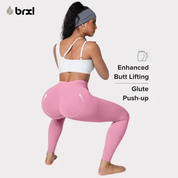BRXL【Discount for live】No Front Seam 25" Women's High Waisted Leggings Buttery Soft Adjustable Length Pockets Workout Yoga Gym Pilates Fitness Training Pant with Practical Pocket Design and Comfortable Fit-brxl-2