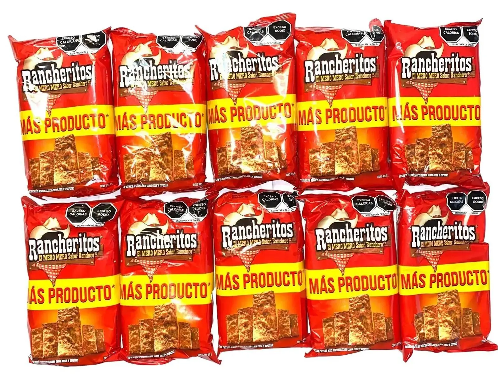 10 - PK Rancheritos, Sabritas Chips, Snack Crispy Crunchy Bite - 58 GRAMS PER BAG - MEXICAN CHIPS - PAPITAS MEXICANAS - SABRITAS MEXICANAS