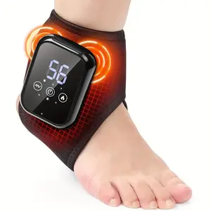 Wireless foot massager, ankle massager, foot heating pad with Adjustable thermal vibration massage function, rechargeable heating wrist warmer, 3 vibration and heating modes, holiday gift, birthday gift, Valentine's Day gift