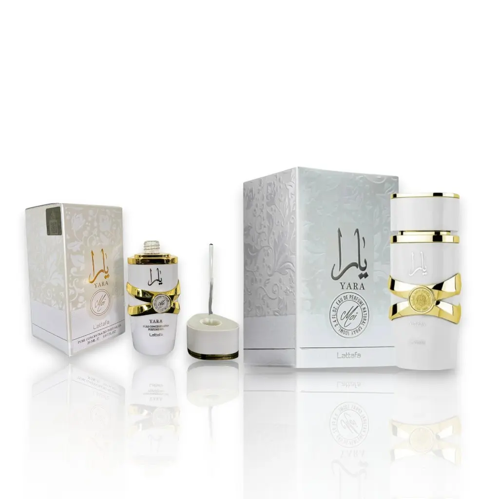 Lattafa Yara Moi Multi-Pack - 100ml (3.4oz) Eau De Parfum (EDP Fragrance) + 20ml Concentrated Oil, Elegant High-Quality Vanilla & White Floral Fragrance Blend