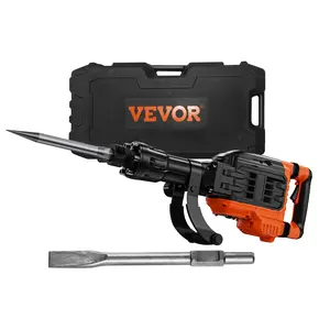 VEVOR Demolition Jack Hammer, 3500W Jack Hammer Concrete Breaker, 2pcs Chisel with Gloves & 360°C Swiveling Front Handle for Trenching, 1900 BPM Heavy Duty Electric Jack Hammer, Black