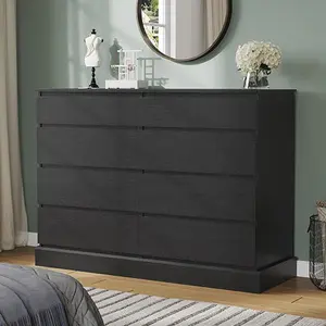 Hasuit 51.5 Inch Wide Dresser for Bedroom Long Dresser with 8 Drawers Wooden Dressers Chest Large Capacity Clothing Storage Cabinet Dual-Use Design for Bedroom Living Room Entryway