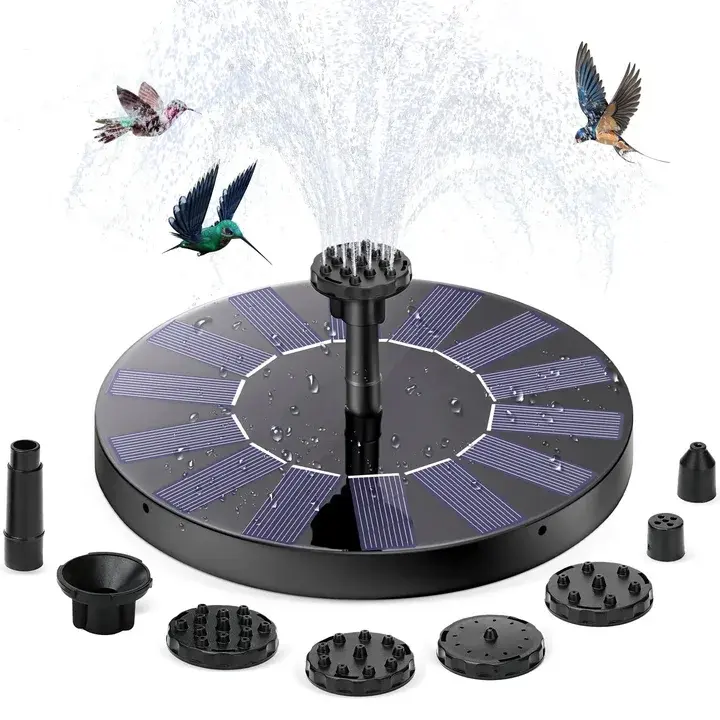2026 Floating Solar Fountain Pump – Place it in your birdbath, pond, or garden pool, and watch water dance under the sun. No wiring, no batteries – just peaceful sounds and moving water, powered by free sunlight