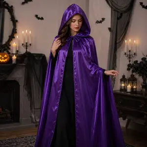 Halloween Ghost Theme Party, Cos Role Play Costume, Festival Decor, Escape Room Dress, Dark Hooded Cape for Adults and Kids