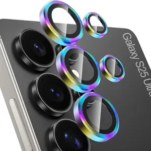 US-CASE - For Samsung Galaxy S25 S26 Ultra Camera Lens Protector Tempered Glass Camera Cover Screen Protector Metal Ring SamsungS25 Plus