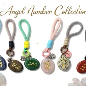 Angel Number Keychains - Unique Design with Multiple Colors and Numbers for Personalization - Distinctive Symbolic Accessory for Everyday Use - Practical & Stylish Key Organizer