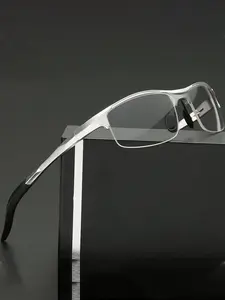 Men's Business Half Frame Eyeglasses, 2024 New Style Trendy Casual Eyeglasses for Everyday Use, Fashion Accessories for Outdoor Activities