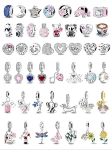 Cute Cartoon Animal & Heart & Star Design Charms, Beads Charms, Fashionable Jewelry Making Kit for Bracelet & Necklace, DIY Jewelry Making Accessories for Women & Girls, Bead Assortment