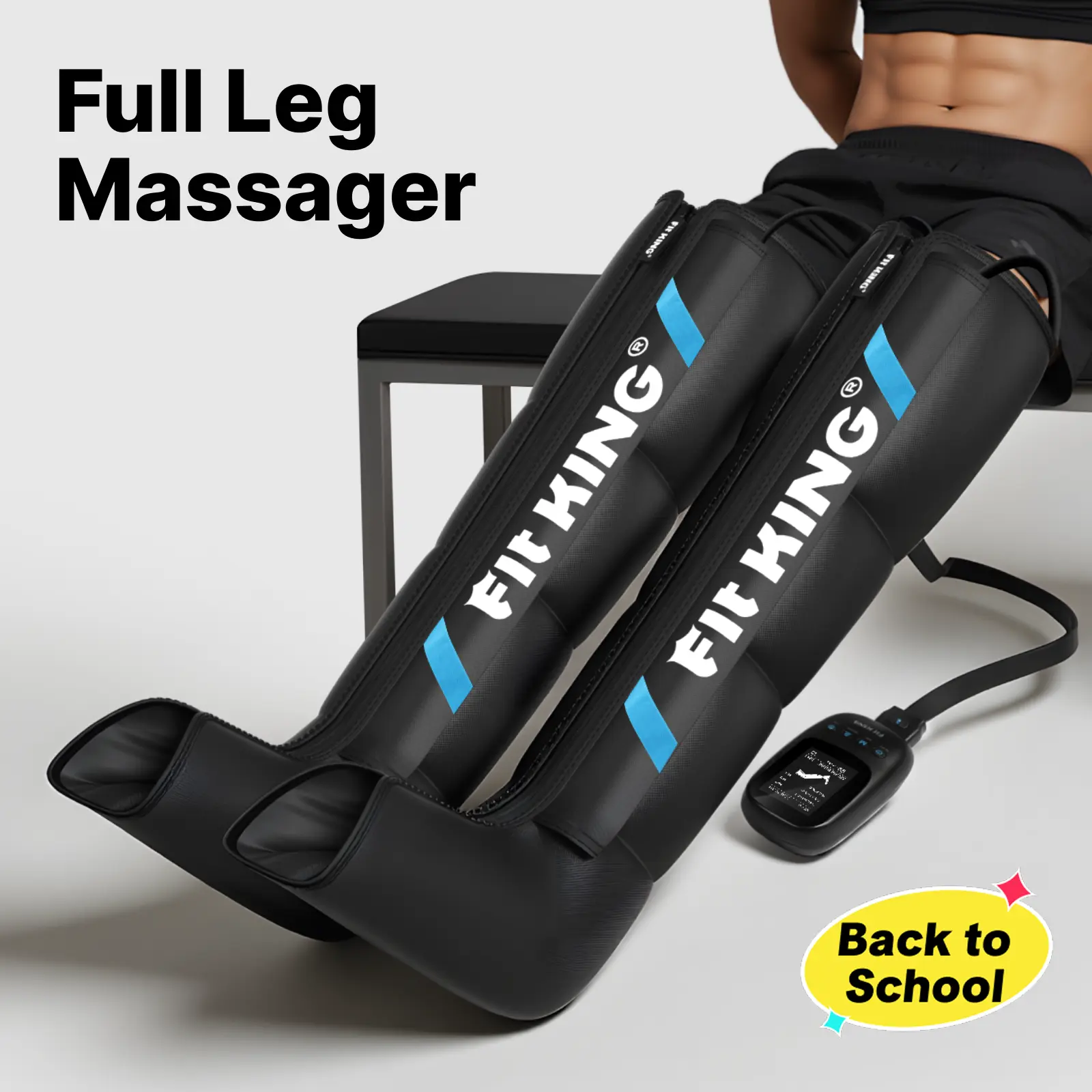 FIT KING Air Compression Leg Massager Fast Recovery System, Calf & Thigh & Foot Massage Boots, for Faster Circulation and Better Muscle Recovery After Exercise, Mothersday gift outdoorfun summerwins,father'sdaygifts,summerhairstyles,dorm essentials tiktok