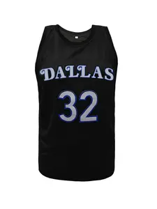 Men'S Black #32 Embroidered Basketball jerseys Slightly Stretch Breathable Sports niform, Sleeveless Basketball Shirt For Training Competition Party Singlet Basketball