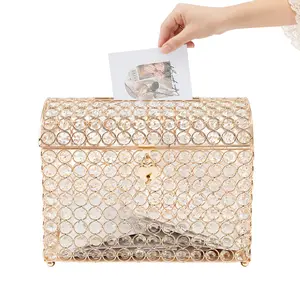 Wedding Card Box with Lock for Invitations Envelopes Photos Tips Donation