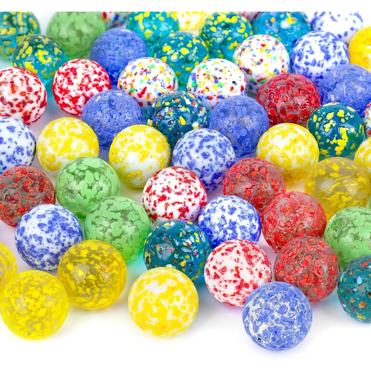 60PCS Colorful Glass Marbles Bulk - 5/8inch (0.63 inches) Smooth Surface, for Kids Marble Games, Birthdays, Easter Celebrations