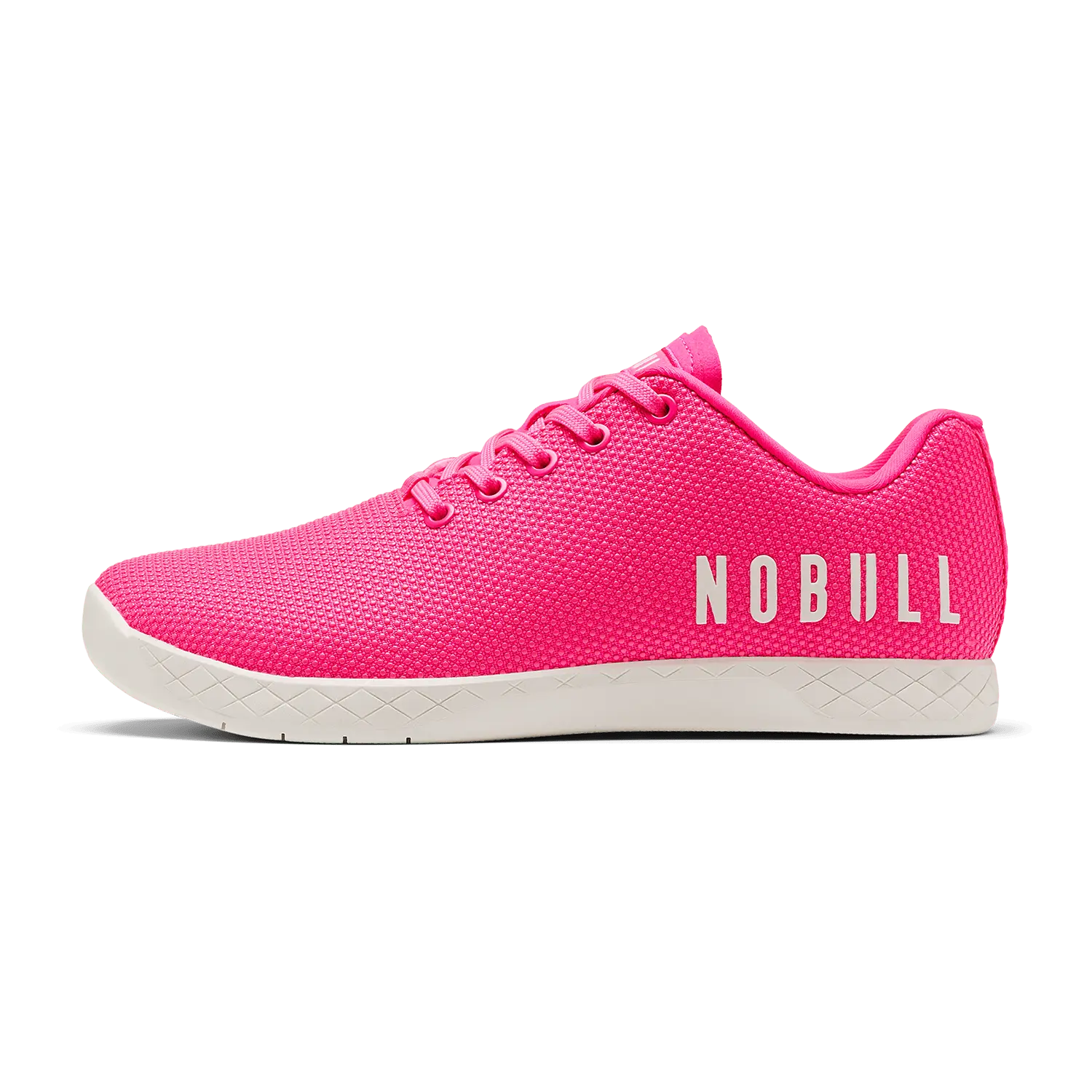 NOBULL Men's Outwork Shoe in Neon Pink Classic White - OG Strength Training Shoe, Durable Gym Trainer, Lifting Sneaker