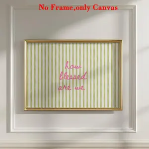 1 PC, wall art, Christian posters, green and pink colorful Christian murals, how blessed we are godly home decor, stylish apartment printable, artistic Christian girl room decor cute, kitchen decor, living room decor, modern home decor, unframed