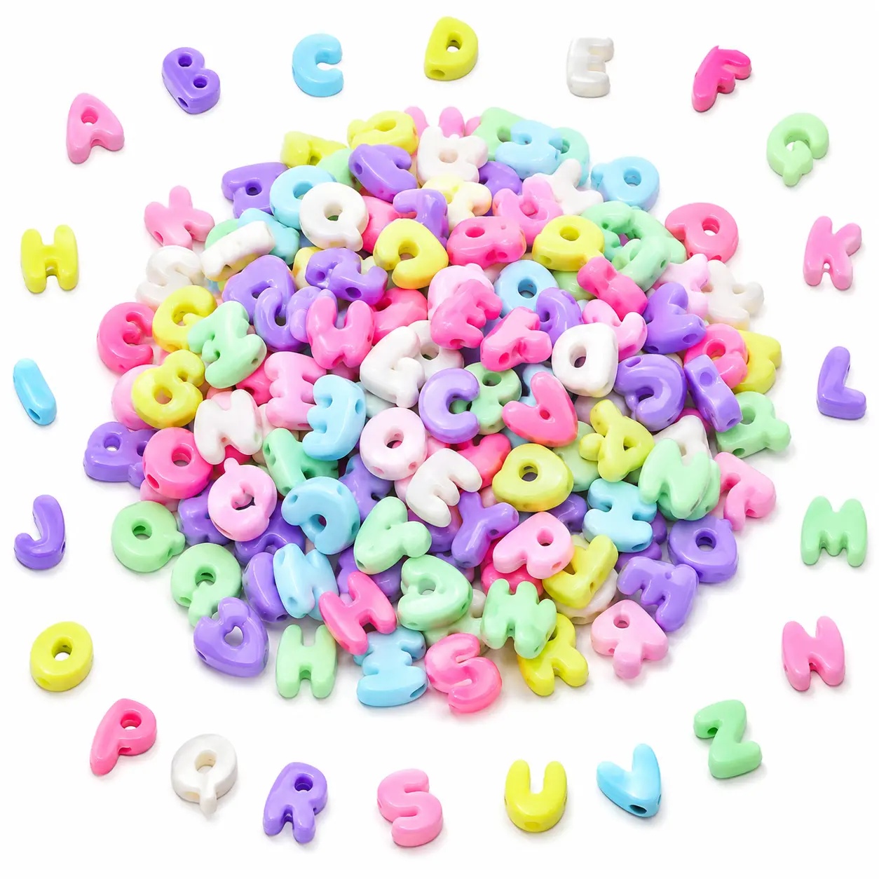 500g Large Acrylic Alphabet Shape Beads Mix, 21x26mm Opaque A-Z Letter Beads in Assorted Colors for DIY Personalized Name Keychains, Bag Charms & Crafting Supplies (Beading & Jewelry Making) making accessory