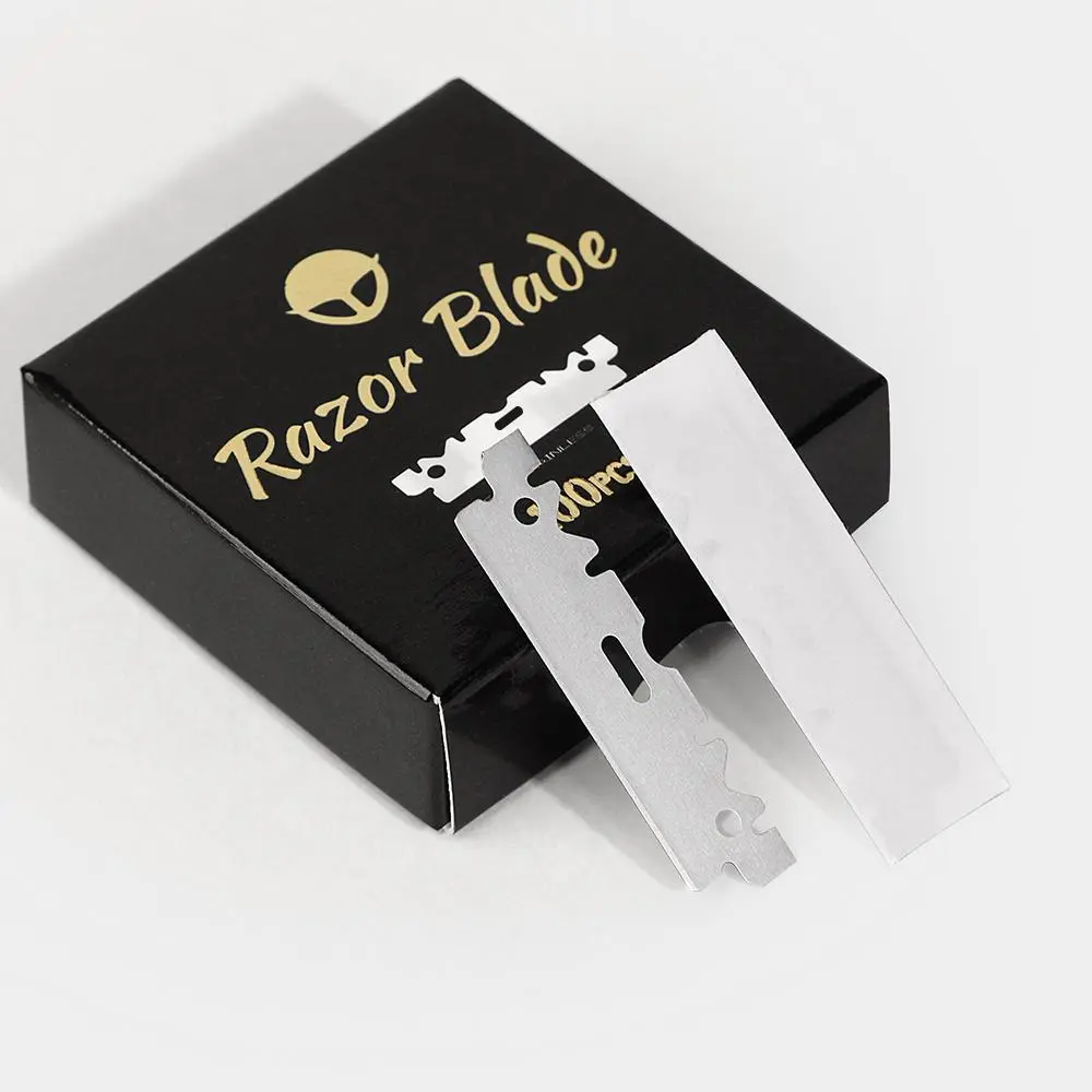 Stainless Steel Razor Blade, 100pcs/box Manual Razor Blade for Men Care, Sharp and Durable Razor Blades for Eyebrow Shaping, Beard Trimming, Straight Razors Shaving Products