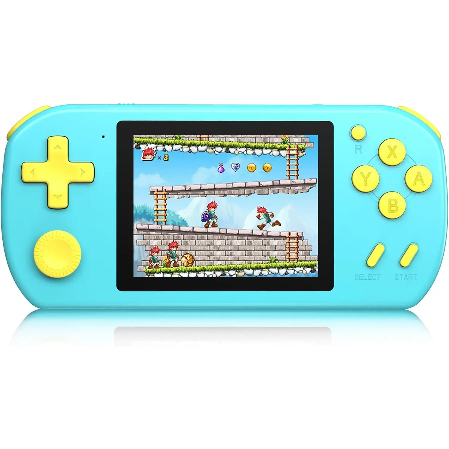Handheld Retro Game Console for Kids - 3.0'' Color Screen, Built-in 268 Classic Games, USB Rechargeable Portable Arcade Player, Travel Electronics Birthday Gift (A-Blue)