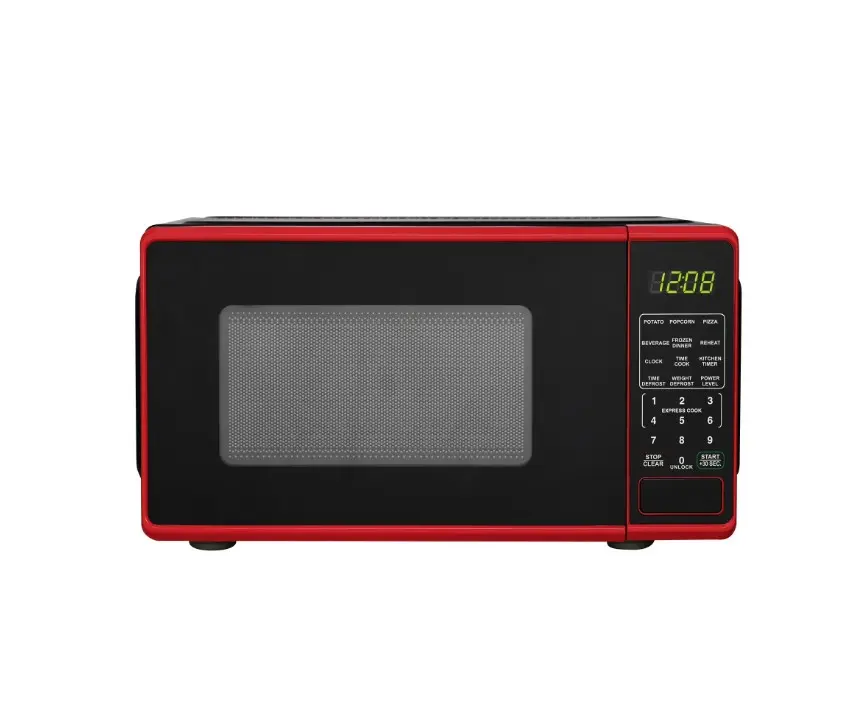 Mainstays 0.7 Cu ft Countertop Microwave Oven, 700 Watts, Red