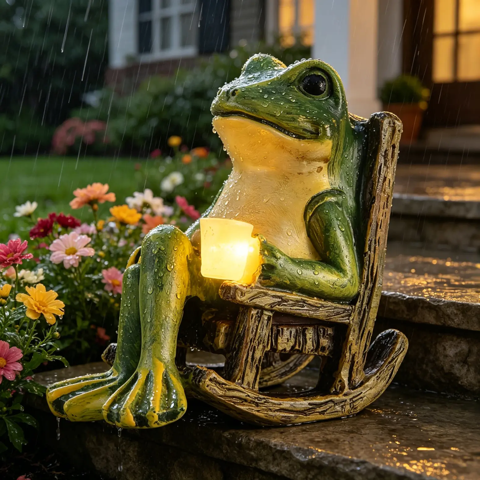 ISUNMEA Whimsical Miniature Frog Solar Light, 3.9"x2.36"x3.93" Waterproof Garden Theme Decorative Lamp Post, Mini Solar Decorative Lamp Mom Gift, Outdoor Lighting Solutions for Patio, Home Decor Housewarming Ornament