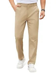 COOFANDY Mens Casual Chino Pants Elastic Waist Lightweight Trousers Classic-Fit Business Dress Pants with Pockets