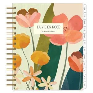 Franklin Planner La Vie en Rose One Page Per Day Wire-bound Planner Jan 2026 - Dec 2026