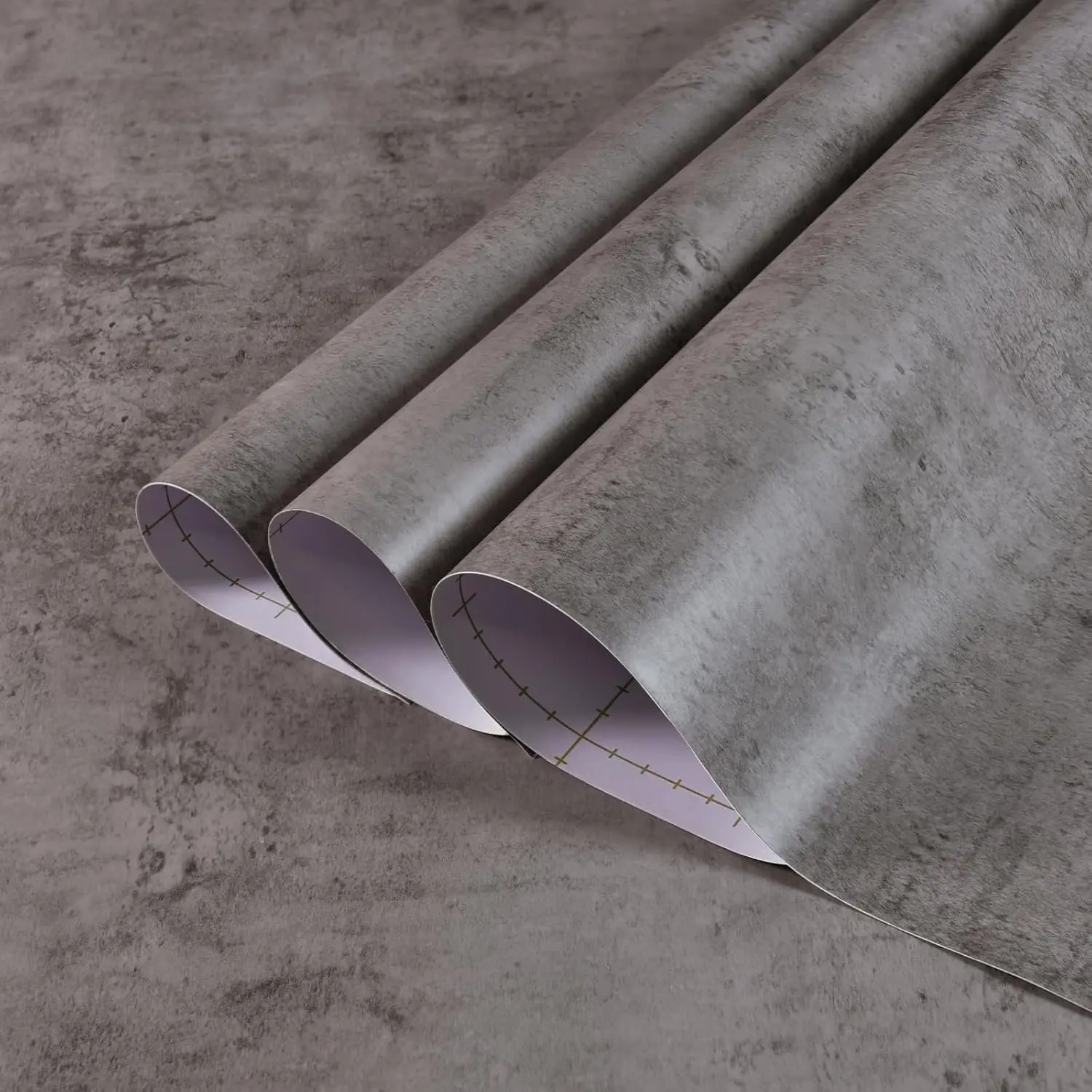 Industrial Style Metal Peel Stick Wallpaper, Brownish Vinyl Wall Film, Light Concrete Look, 40cm X 3m, Matte Thicken Self-Adhesive