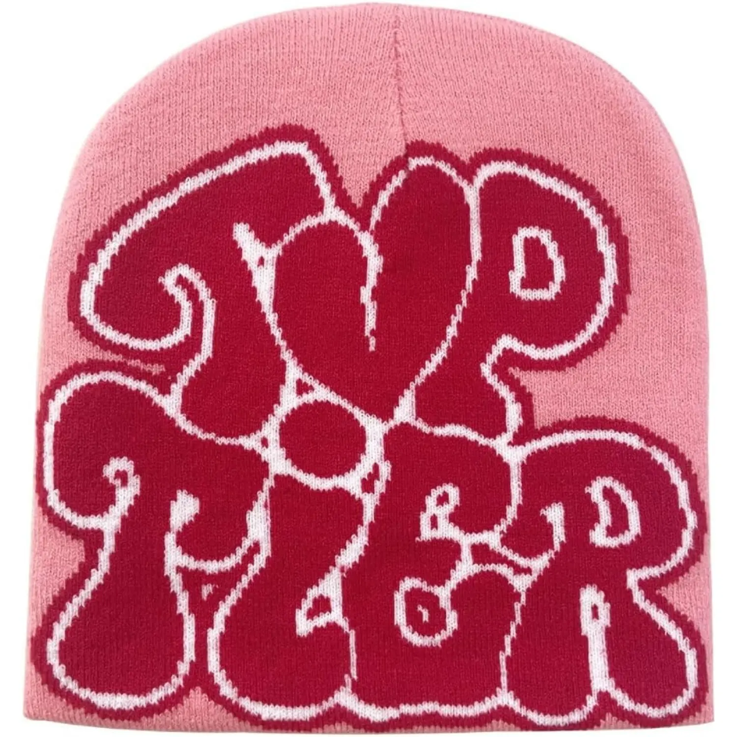 Y2K Top Tier Print Beanie Reversible Knit Winter Hat Streetwear Skull Cap for Men Women