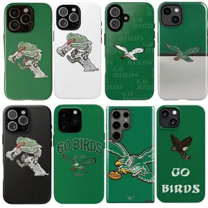Go Eagles Custom Football Team Spirit Protective Rubber Cellphone Case, Heavy-Duty Shockproof Dual-Layer Polycarbonate Protector Accessory with Grip & Corner Defense for iPhone 2,13,14,15,16,17 Plus Pro Max Mini (For Active Sports Fans)