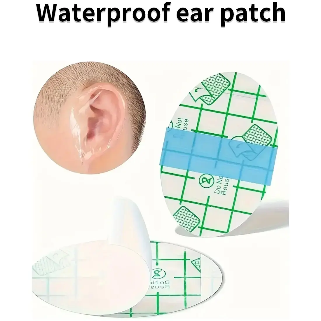 Infant Newborn Bath Ear Protectors, Waterproof Ear Covers, Invisible Waterproof Ear Pads, Transparent, 20/40/60/80/100 Pieces, Baby Shower Safety