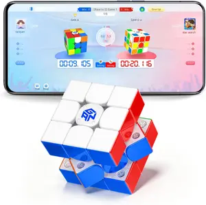 【Official Store】GAN i4 UV, Bluetooth Speed Cube 3x3, Omni-Directional Smart Core, Electronic Magnetic Speedcube with Charging GanPod, Gyroscope Tracking Movements Steps with App Online Competition, GAN i 4