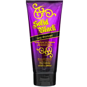 Millennium Tanning Solid Black Leg Bronzer – Instant & Delayed Tan with Cellulite Fighters, 6.78 oz | Tanning Lotion for Dark, Gorgeous Legs