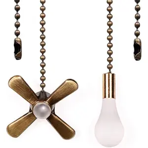 Ceiling Fan Pull Chain Decorative Ornaments Extension for 13.6 Inch Fan Pulls and Light - 2 Pcs (Bronze)