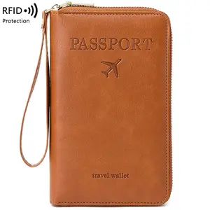 Simple Plain Passport Cases Back To School,  Travel Wallet, Multi-functional Zipper Travel Card Holder, RFID Blocking Card Holder