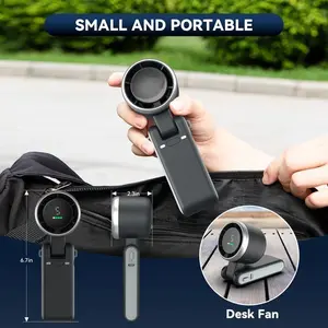 Portable Handheld Turbo Fan, 5 Gear Wind,4000mAh Battery Operated, Up to 10 Working Hours, 3 IN 1 Hand Fan Rechargeable with Air Turbo Tech Cooling Fan for Outdoor Activities, Travel, Working minifans 5-speed airflow wind speed fan pocket camp