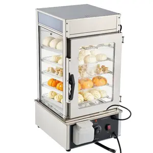 VEVOR 5-Tier Commercial Food Warmer Display, 1200W Food Display Warmer with LED Light, Adjustable Shelf Stainless Steel Frame, 86230 Steam Heating, 120L for Hamburger, Pizza, Bread, Fried Chicken