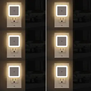 [summervibes]Night Light, Night Lights Plug into Wall 6-Pack, Plug in Night Light, Dusk to Dawn Nightlight Led Night Lights for Bedroom, Bathroom, Hallway Warm White