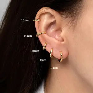 5 Pairs Hoop Earring Sets for Women Small Hypoallergenic Trendy Waterproof Lightweight Multiple Cartilage Earring for Lobe Cartilage Helix for Women.