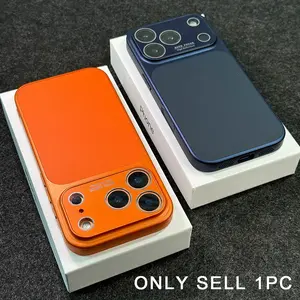 17 Series Phone Case, Casing, Accessories, Protective Faux Leather Compatible with iPhone 17 16 15 14 Pro Max 17pro 17promax Full Coverage Camera Protection Ai Button Protection Shockproof Cover