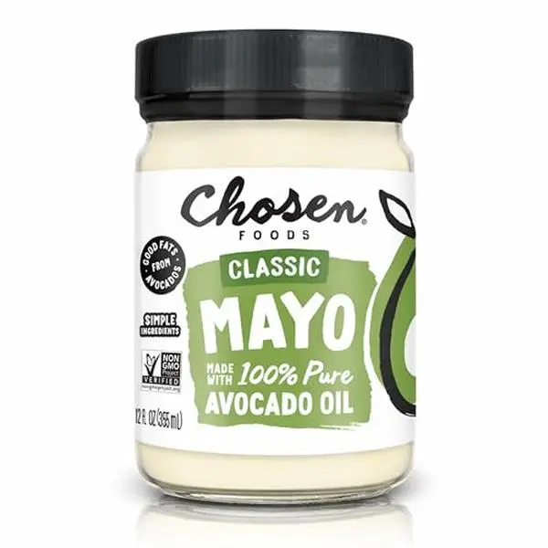Chosen Foods Classic Mayo, 12 Fl Oz - Pure Avocado Oil-Based Mayonnaise - Non-GMO, Gluten-Free, Keto Friendly - 355mL (Pack Of 1)