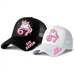 Fashion Casual Cute Color Pixel Number 67 Printed Sponge Cap for Both Men and Women, Soft, Elastic and Comfortable, with Fun Patterns and Multiple Colors To Choose From, Suitable for Outdoor Activities, Events, Parties and Daily Wear