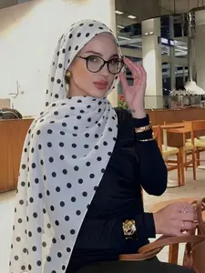 Fashionable Women's Polka Dot Scarf, Bali Silk Digital Print, Elegant Multi-Use Shawl, Windproof Fashion Accessory, All Season Gift